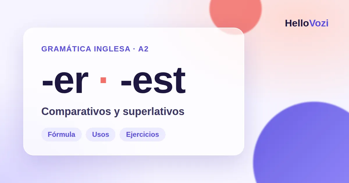 Ilustración: comparativos y superlativos en inglés, nivel A2