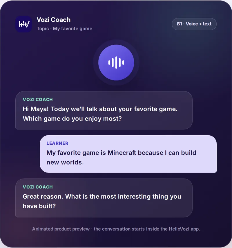 Vozi Coach preview: an English conversation about a favorite video game