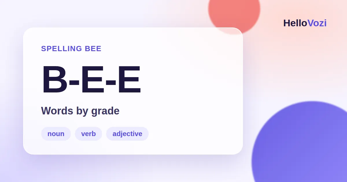 Illustration: spelling bee words organized by grade
