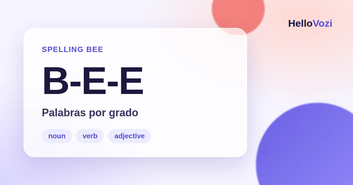 Ilustración: palabras de Spelling Bee organizadas por grado